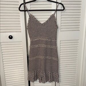 The Impeccable Pig Brown Patterned Mini Dress